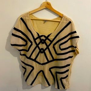Urban outfitters beige and black geometric top